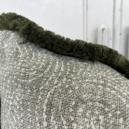 Fermoie Cloud Luxury Designer Decorative Olive Green Linen Cushion Pillow Throw Cover