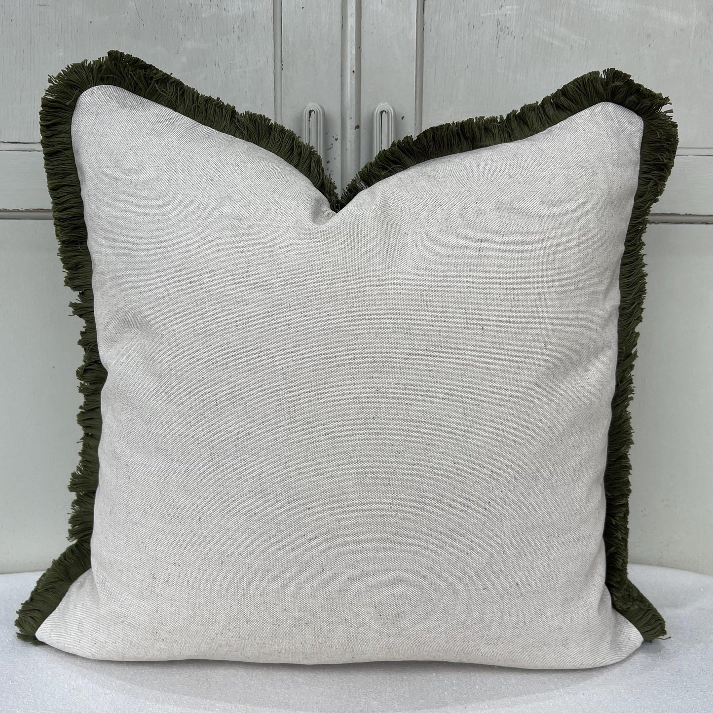 Fermoie Cloud Luxury Designer Decorative Olive Green Linen Cushion Pillow Throw Cover