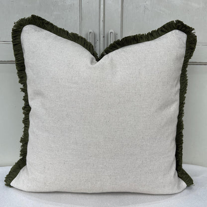 Fermoie Cloud Luxury Designer Decorative Olive Green Linen Cushion Pillow Throw Cover