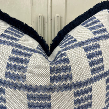 Brush Fringe Cushions Made In Fermoie Cove Blue Fabric Linen Cushion Pillow Throw Cover