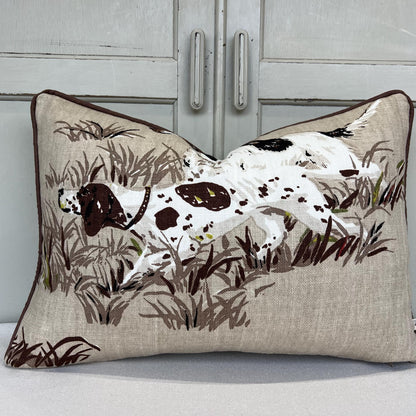 Schumacher Luxury Designer Pointers Tan Beige Lumbar Decorative Cushion Pillow Throw Cover