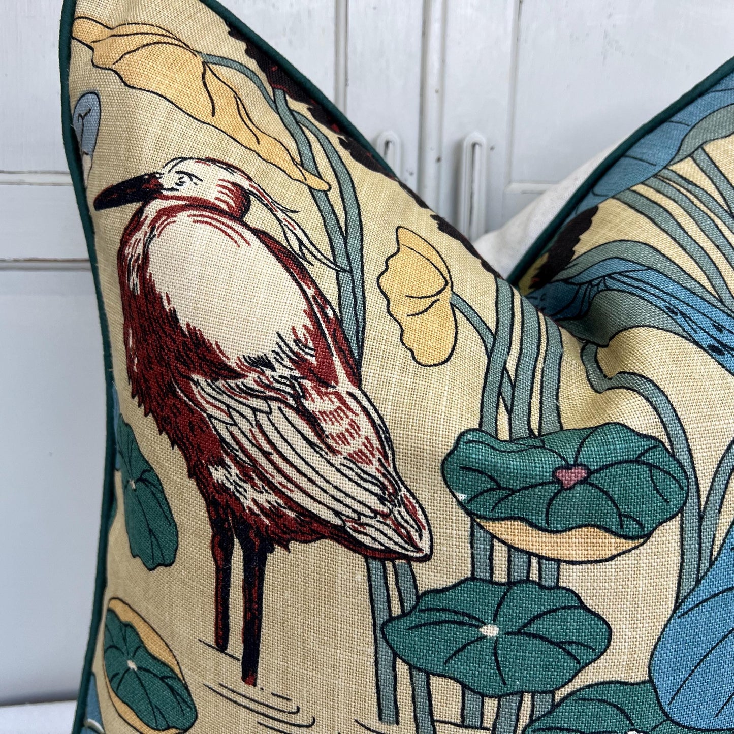 GP & J Baker Nympheus Blue Green Luxury Designer Linen Decorative Cushion Throw Pillow Cover