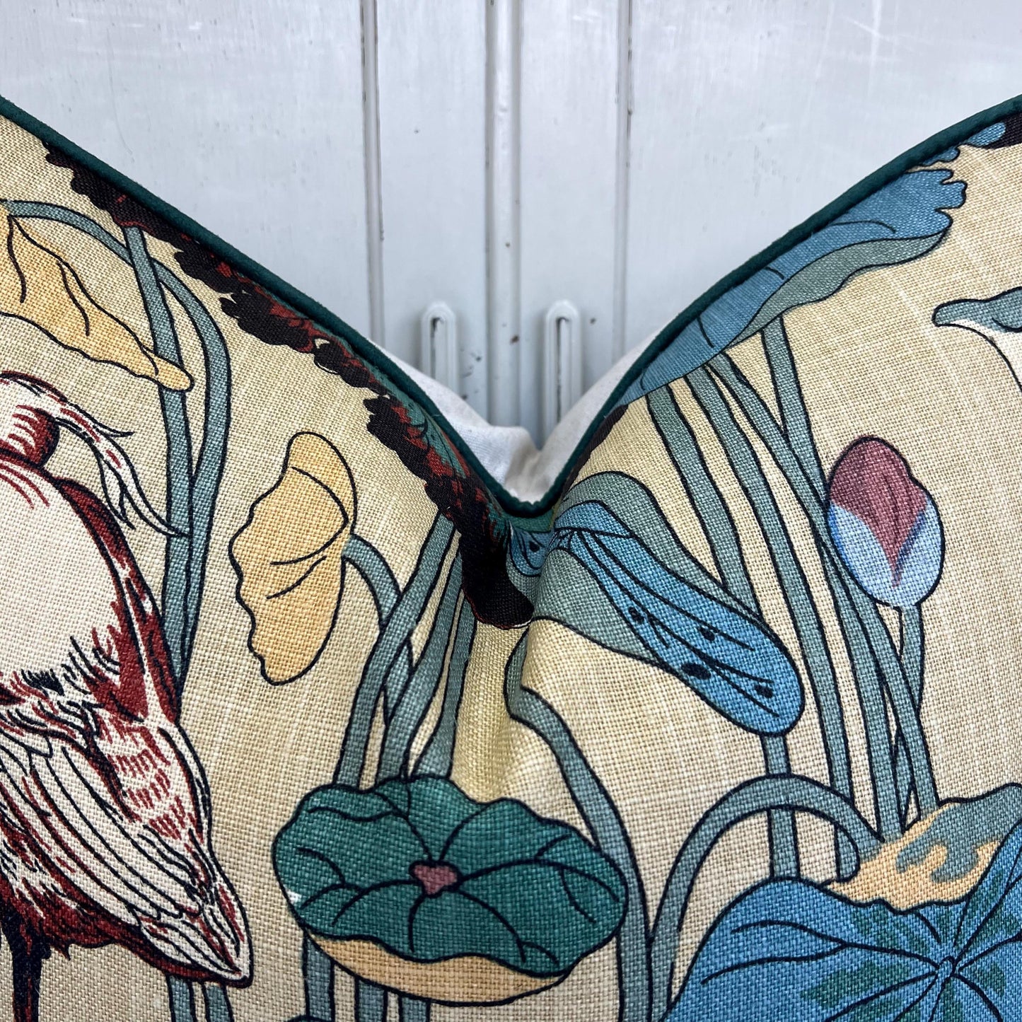 GP & J Baker Nympheus Blue Green Luxury Designer Linen Decorative Cushion Throw Pillow Cover