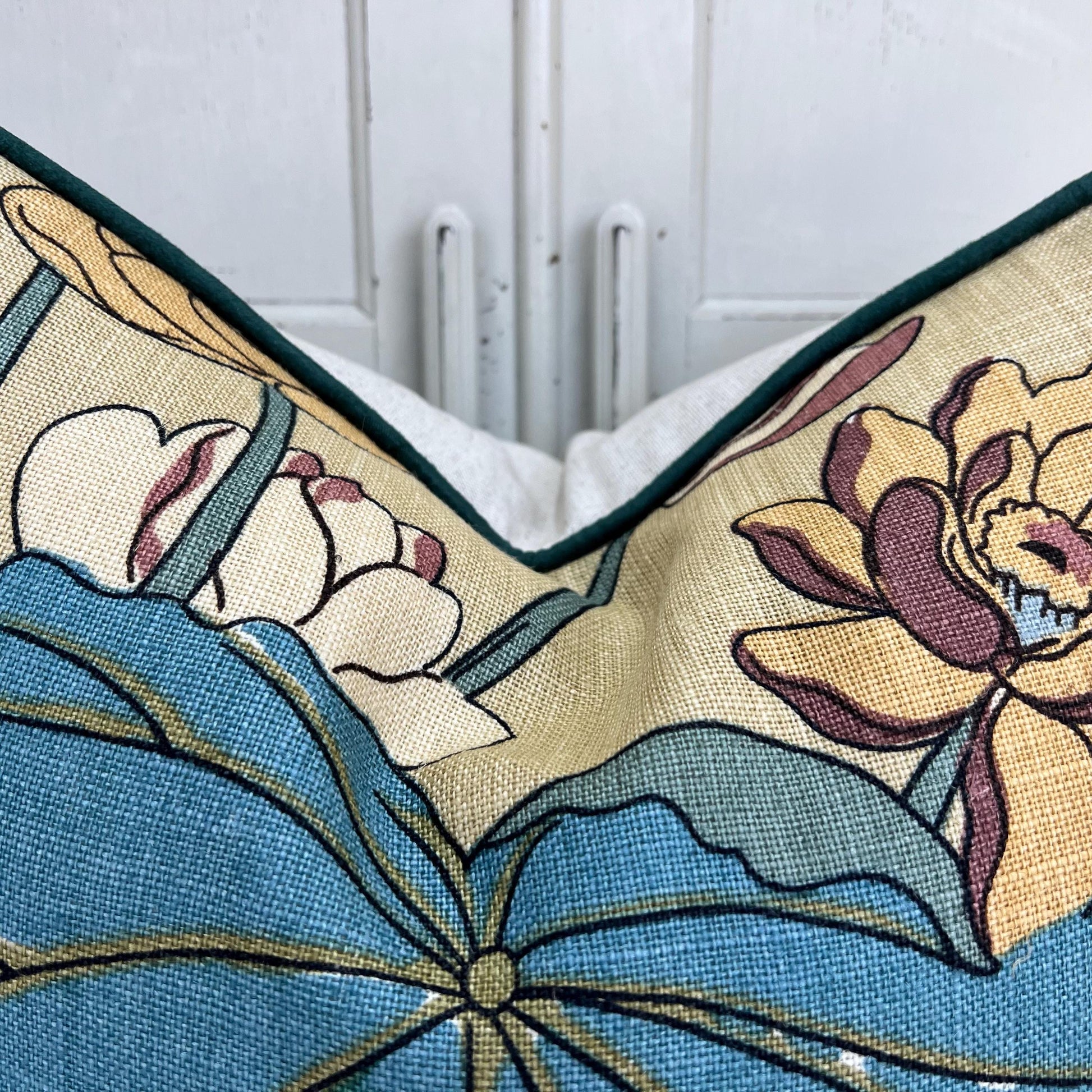 GP & J Baker Nympheus Taupe Beige Luxury Designer Linen Decorative Cushion Throw Pillow Cover