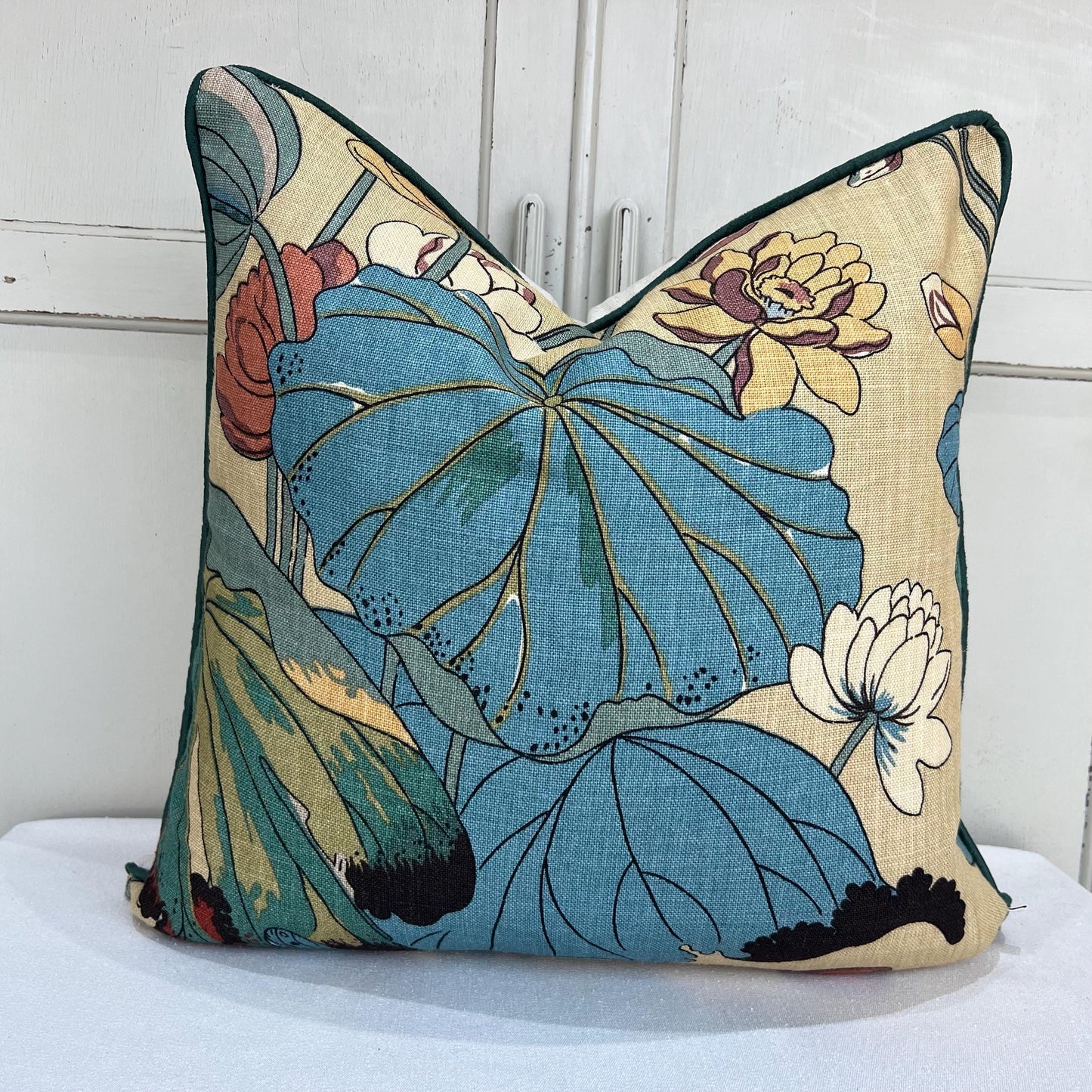 GP & J Baker Nympheus Taupe Beige Luxury Designer Linen Decorative Cushion Throw Pillow Cover