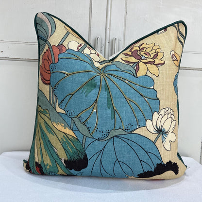 GP & J Baker Nympheus Taupe Beige Luxury Designer Linen Decorative Cushion Throw Pillow Cover