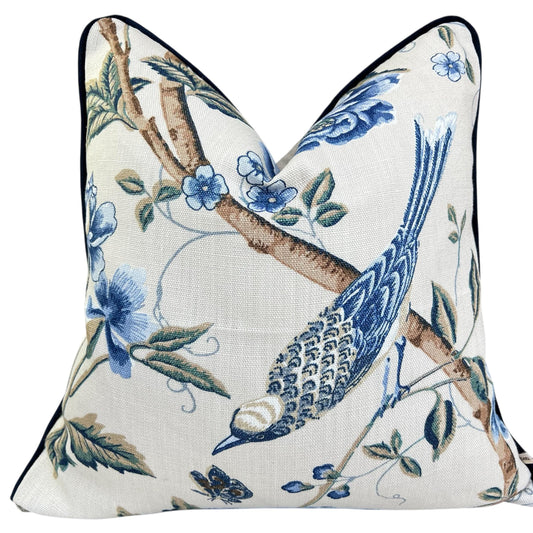 GP & J Baker Elinors Blue Green Bird Luxury Designer Decorative Cushion Throw Pillow Cover
