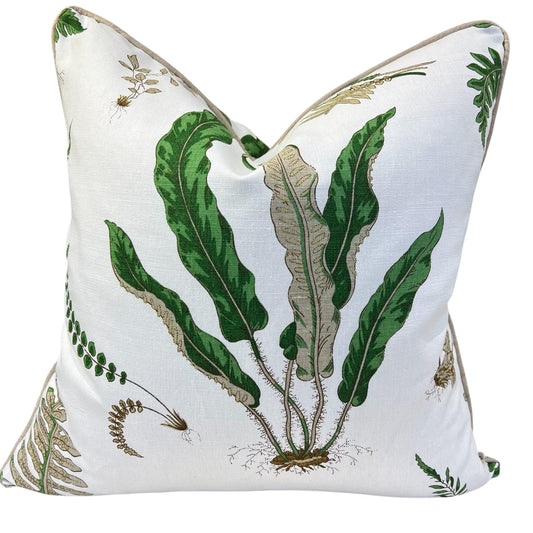 GP & J Baker Ferns Luxury Designer Decorative Green Beige Cushion Throw Pillow Cover