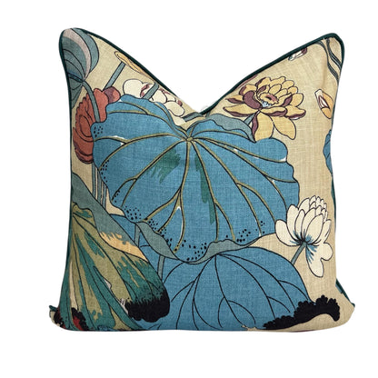 GP & J Baker Nympheus Taupe Beige Luxury Designer Linen Decorative Cushion Throw Pillow Cover