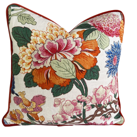 GP & Baker Magnolia Luxury Designer Cream Blue Orange Decorative Cushion Pillow Throw Cover