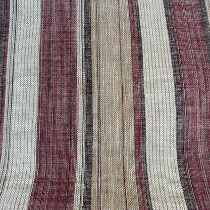 Fermoie Carskiey Broad Stripe Designer Burgundy Beige Linen Cushion Pillow Cover