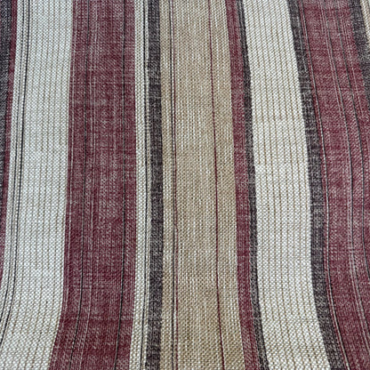 Fermoie Carskiey Broad Stripe Designer Burgundy Beige Linen Cushion Pillow Cover