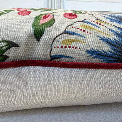 Titley and Marr Ashby Floral Red Green Cushion Pillow Cover