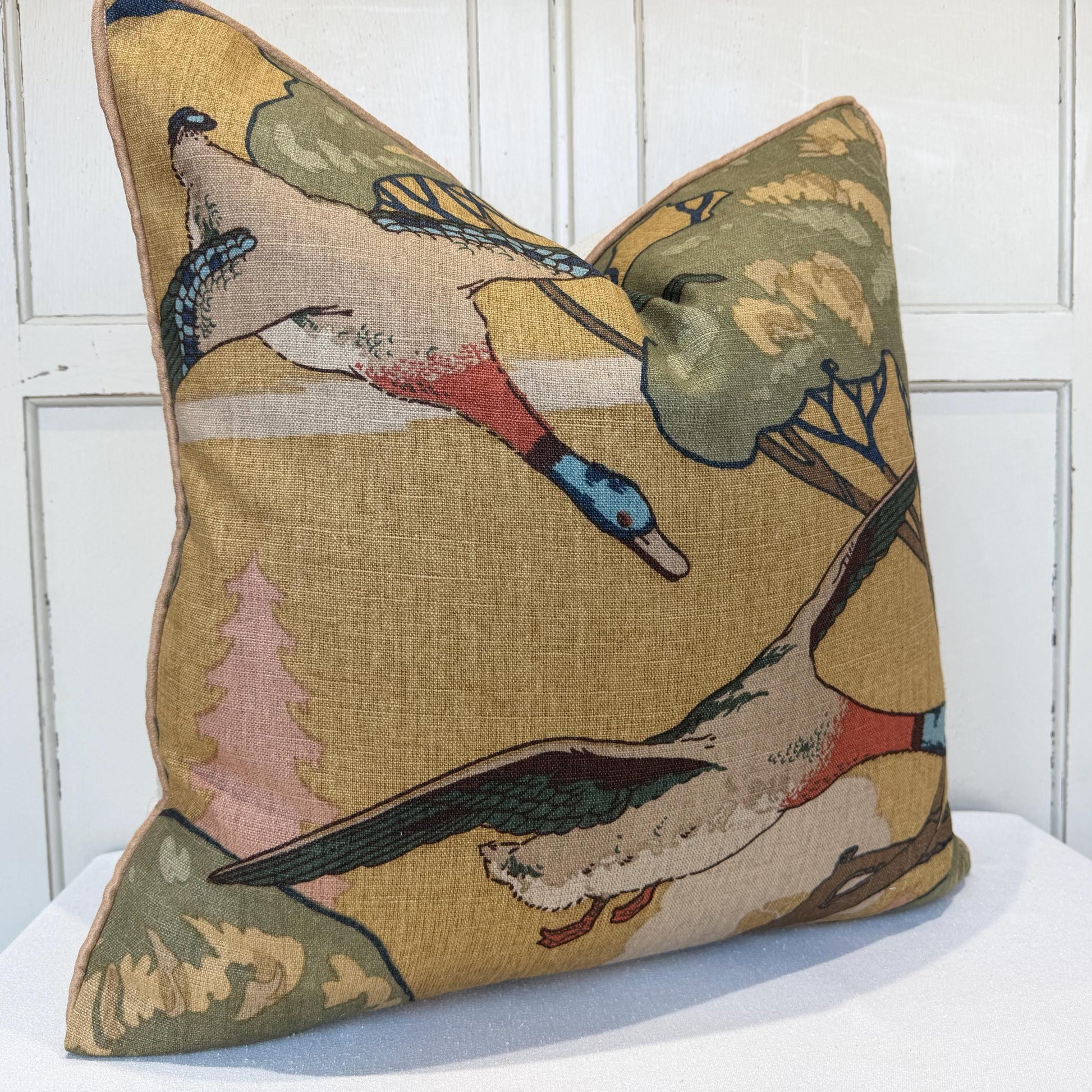 Mulberry Flying Ducks Sand Luxury Designer Decorative Cushion Pillow Cover