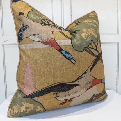 Mulberry Flying Ducks Sand Luxury Designer Decorative Cushion Pillow Cover