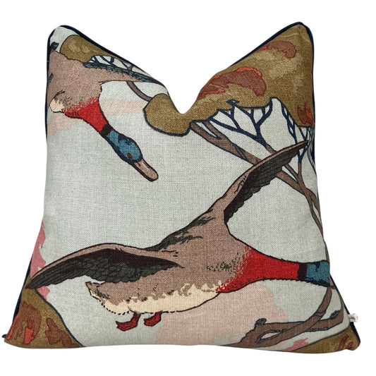 Mulberry Flying Ducks Sky Moss Luxury Designer Decorative Cushion Pillow Cover