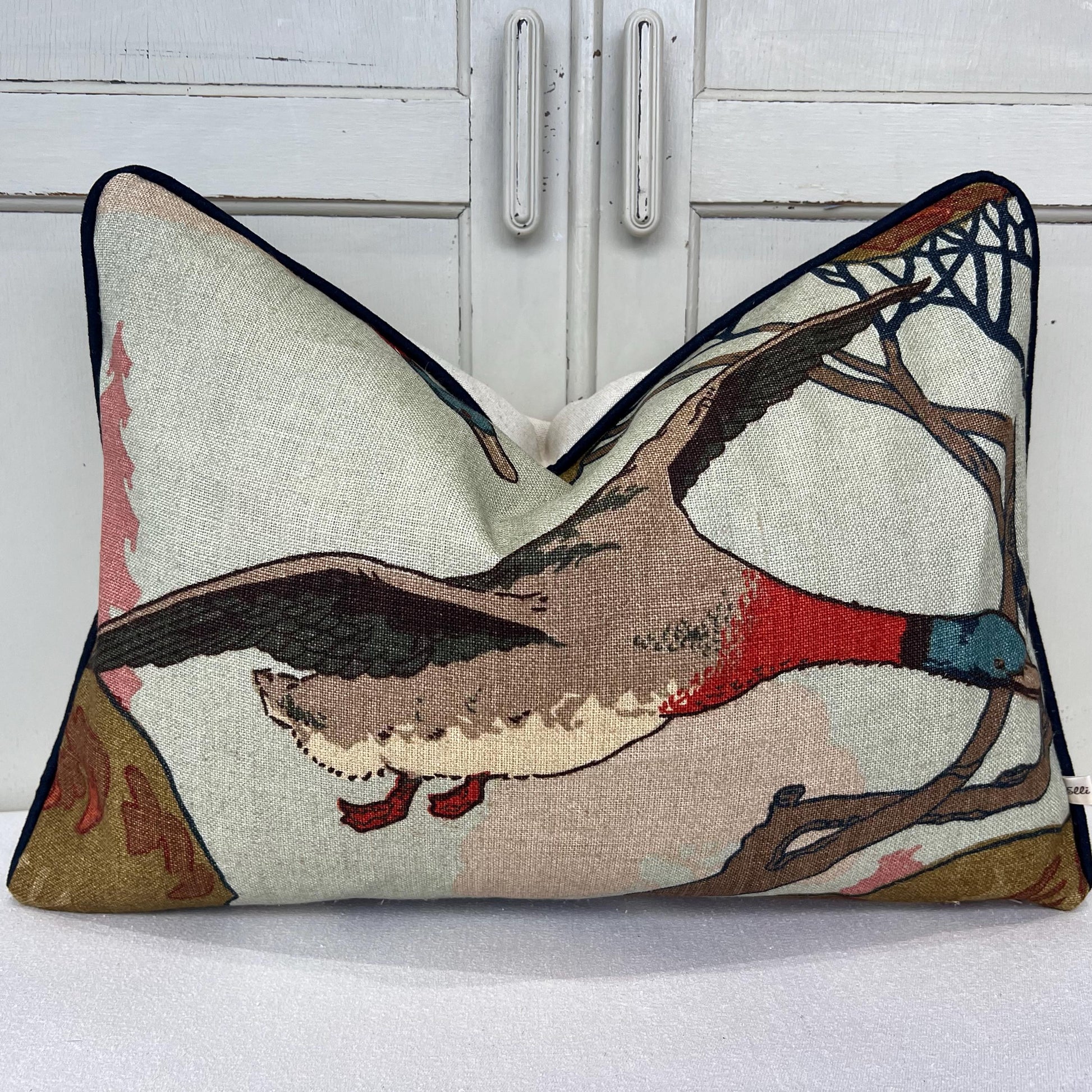 Mulberry Flying Ducks Sky Moss Luxury Designer Decorative Cushion Pillow Cover
