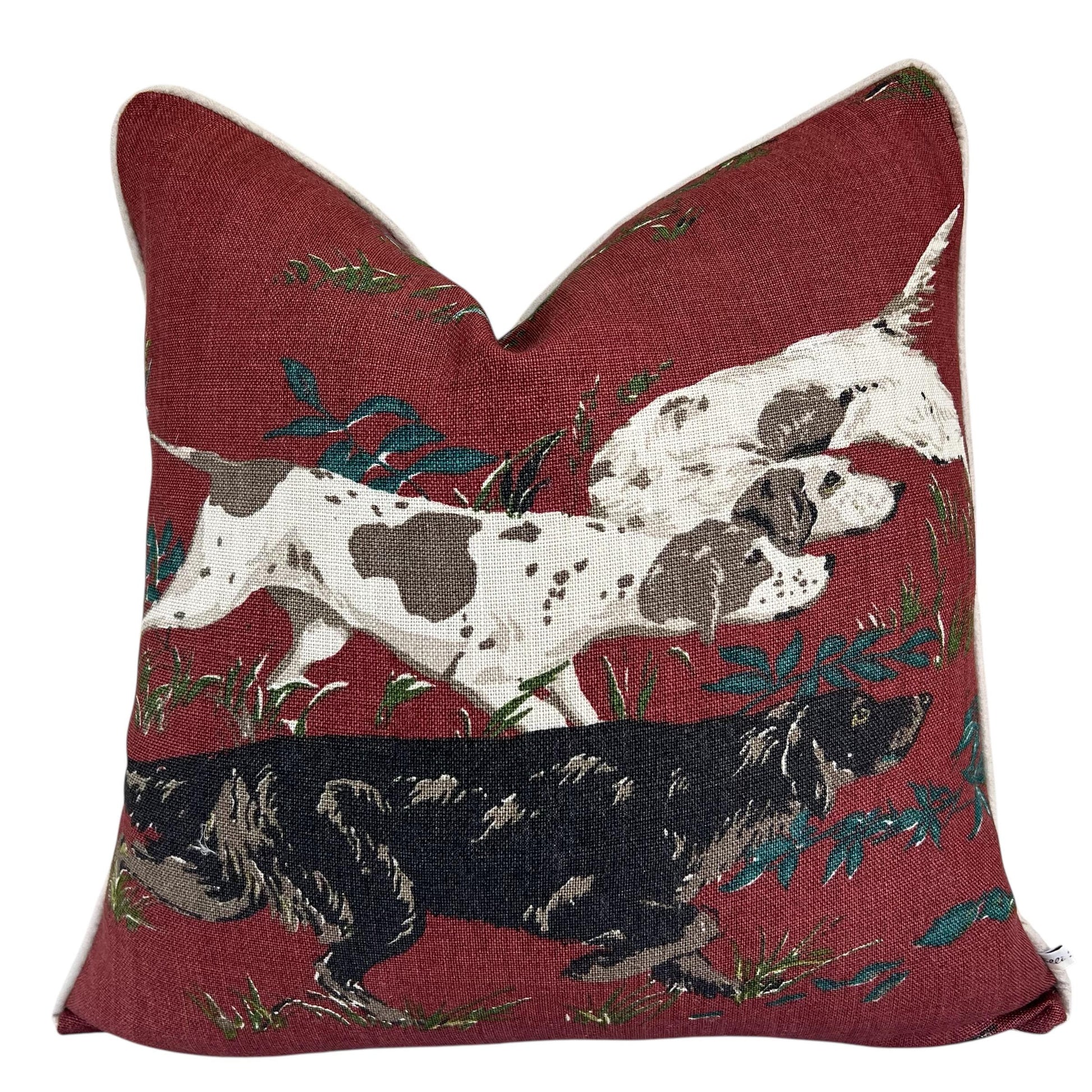 Schumacher Luxury Designer Pointers Burgundy Cushion Pillow Cover