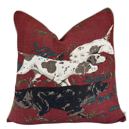 Schumacher Luxury Designer Pointers Burgundy Cushion Pillow Cover