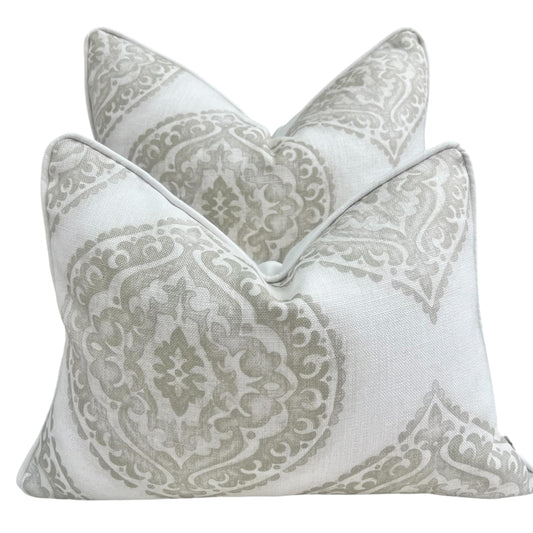 Jane Churchill Blakewater Designer Linen Beige Neutral Fabric Sofa Cushion Pillow Cover Throw