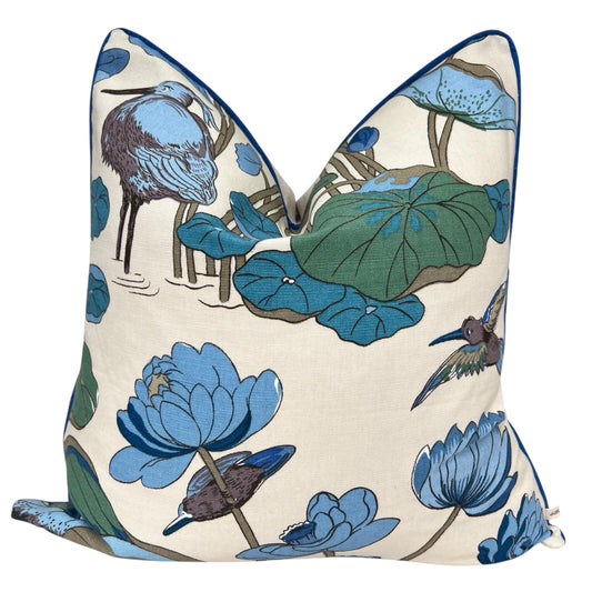 GP & J Baker Nympheus Blue Teal Luxury Designer Decorative Cushion Throw Pillow Cover