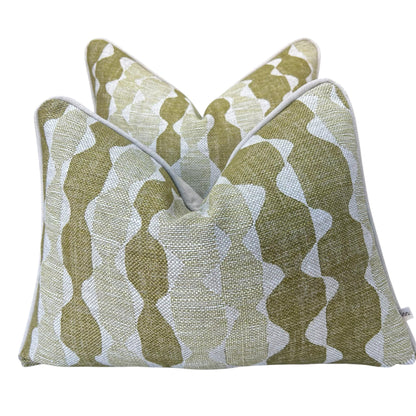Fermoie Whittle Luxury Designer Decorative Green Linen Cushion Pillow Throw Cover