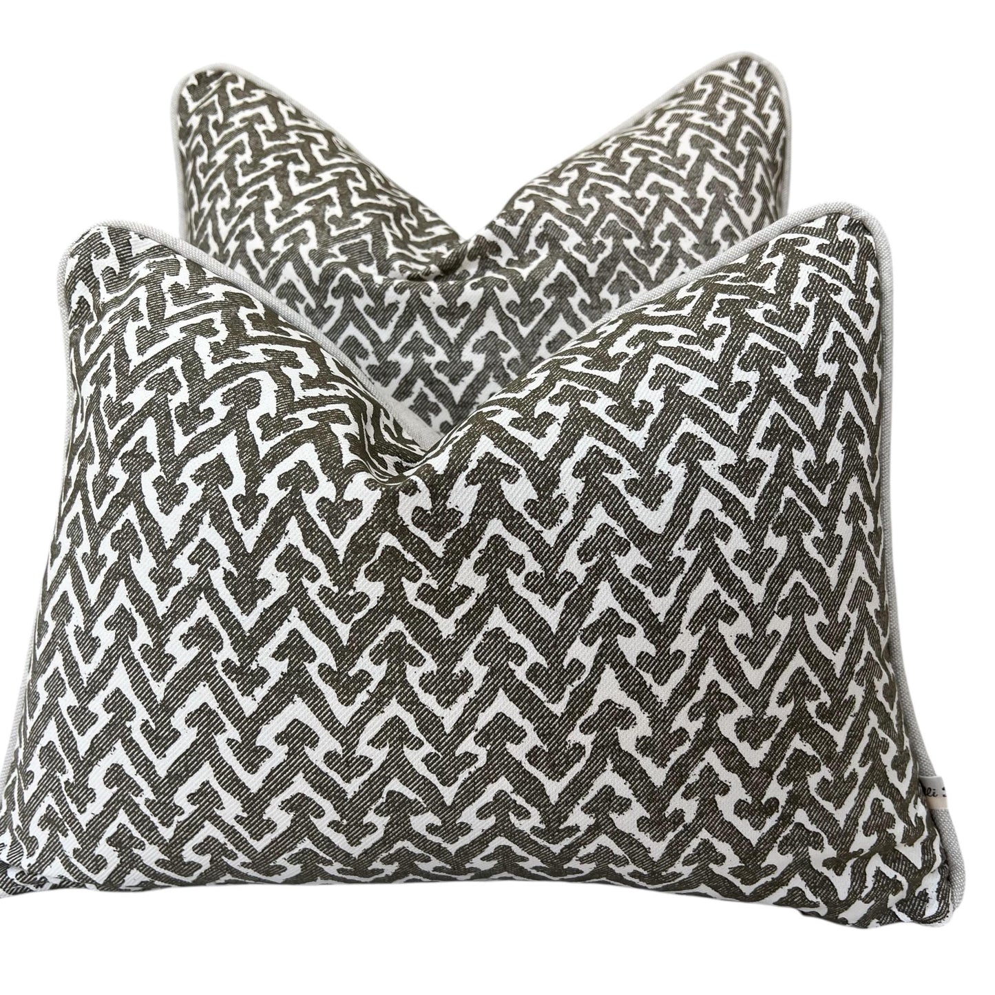Cushions Made In Fermoie Rabanna Dark Khaki Cotton Decorative Sofa Throw Pillow Cover