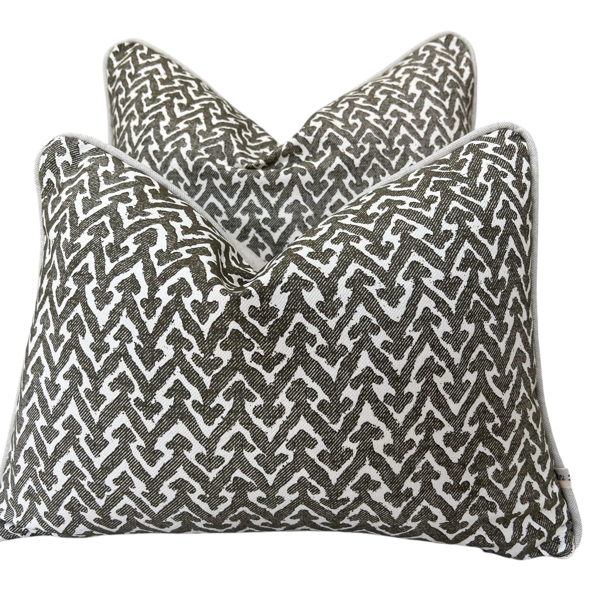 Cushions Made In Fermoie Rabanna Dark Khaki Cotton Decorative Sofa Throw Pillow Cover