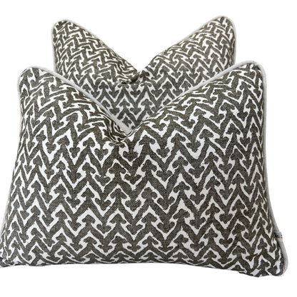 Cushions Made In Fermoie Rabanna Dark Khaki Cotton Decorative Sofa Throw Pillow Cover