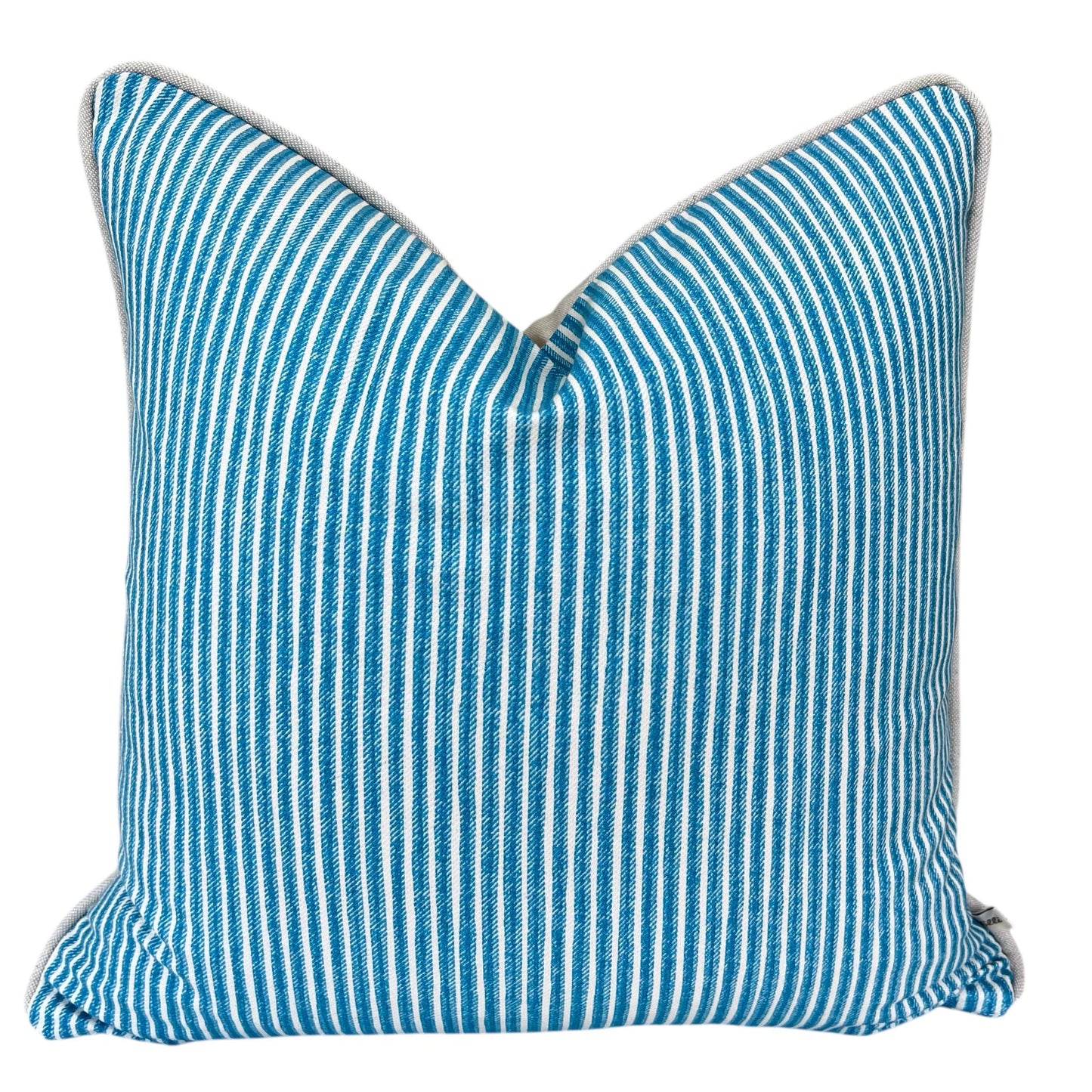 Cushions Made In Fermoie Luxury Designer Poulton Stripe Turquise Blue Cushion Pillow Throw Cover