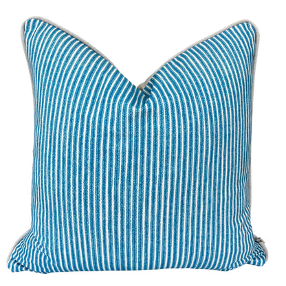 Cushions Made In Fermoie Luxury Designer Poulton Stripe Turquise Blue Cushion Pillow Throw Cover