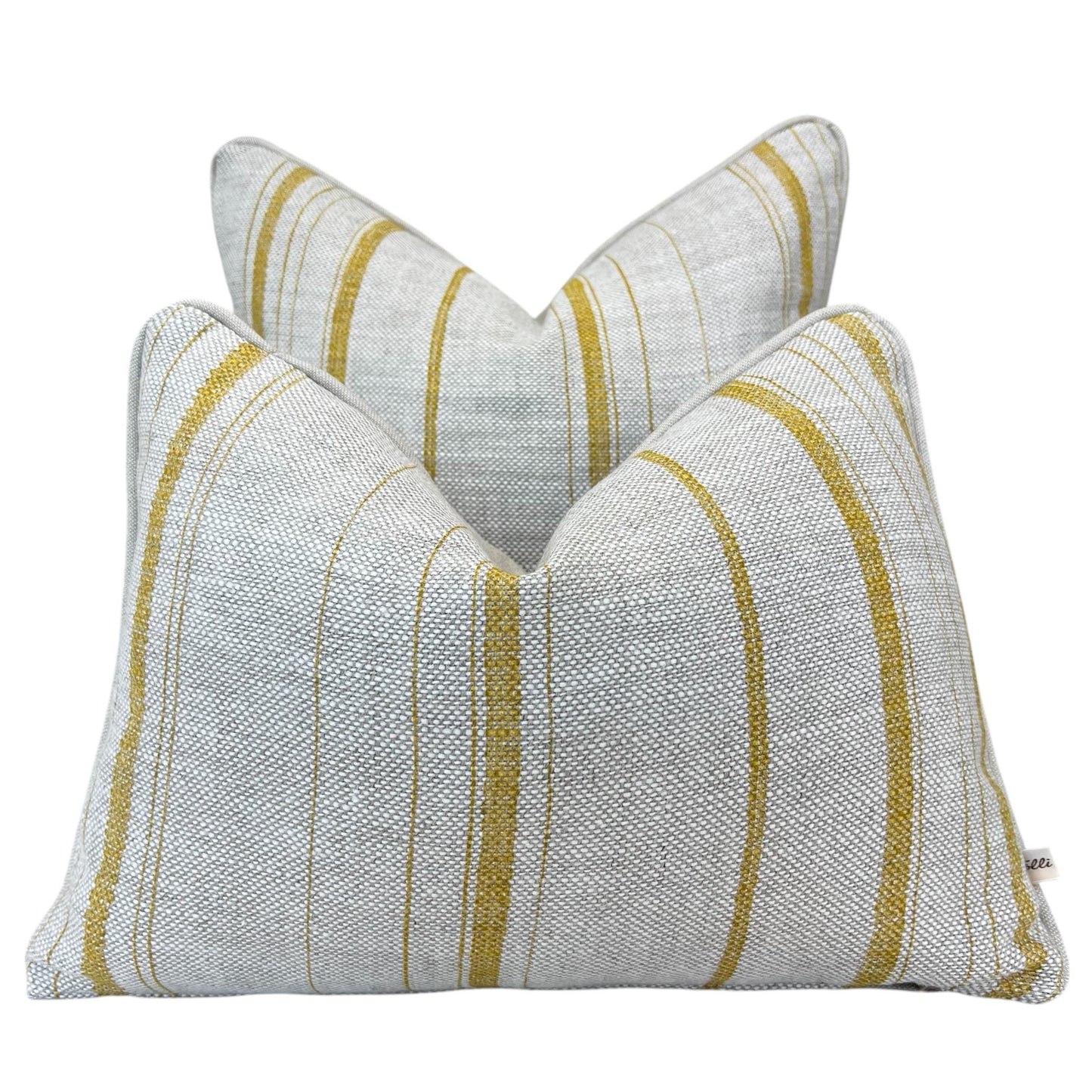 Cushions Made In Fermoie Carskiey Single Stripe Luxury Designer Decorative Neutral Yellow Linen Cushion Pillow Throw Cover