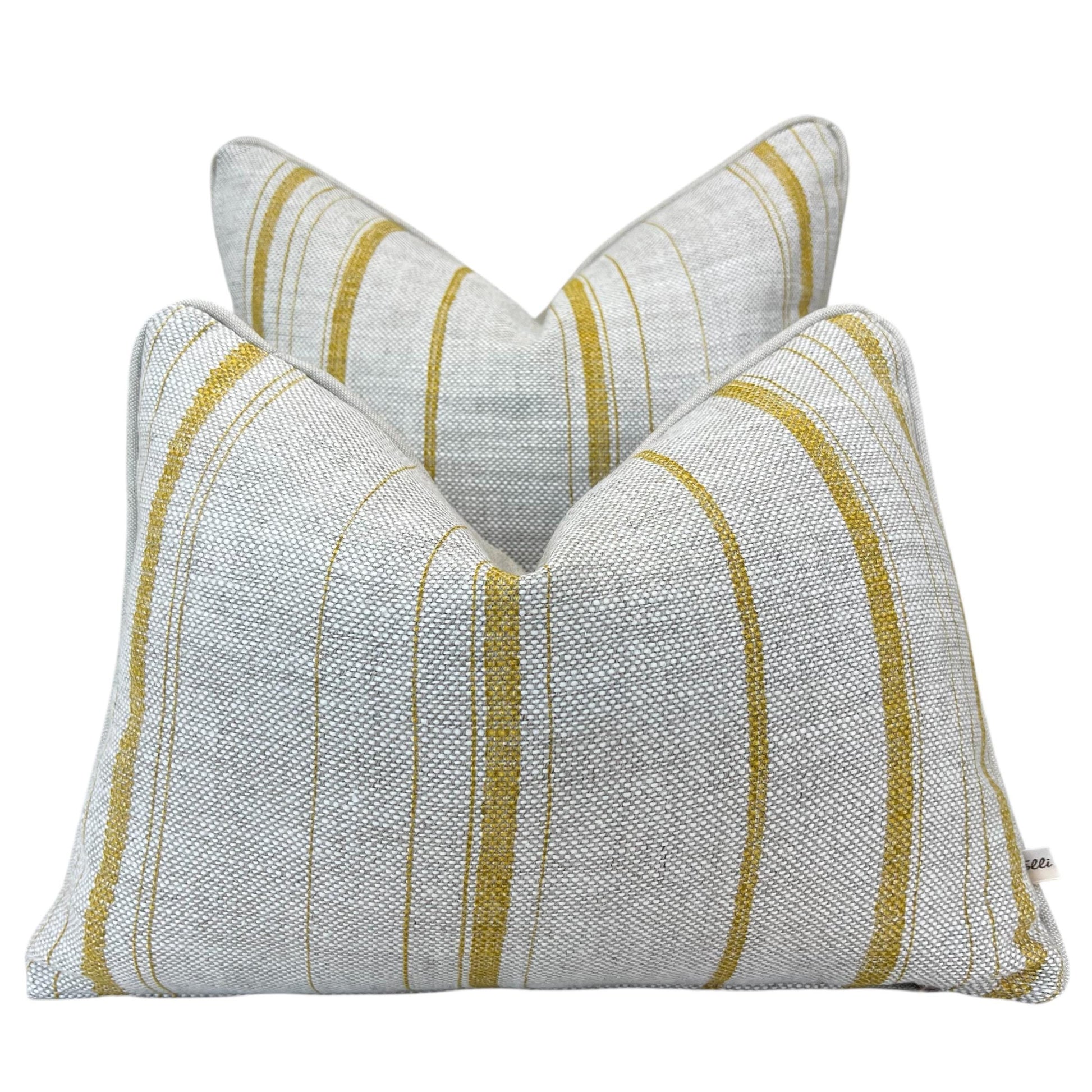 Cushions Made In Fermoie Carskiey Single Stripe Luxury Designer Decorative Neutral Yellow Linen Cushion Pillow Throw Cover