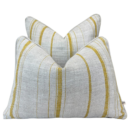 Cushions Made In Fermoie Carskiey Single Stripe Luxury Designer Decorative Neutral Yellow Linen Cushion Pillow Throw Cover