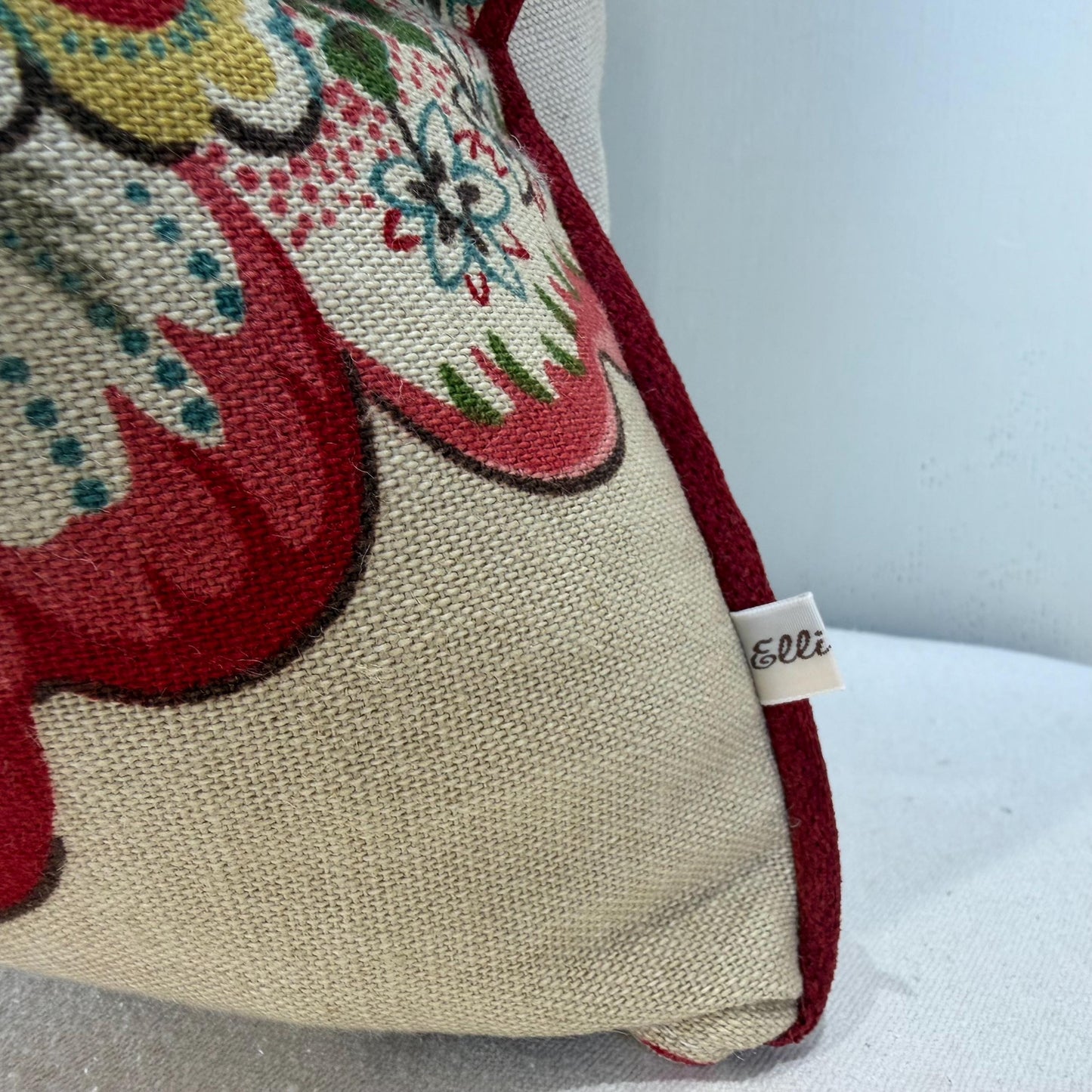 Titley and Marr Ashby Floral Red Green Cushion Pillow Cover