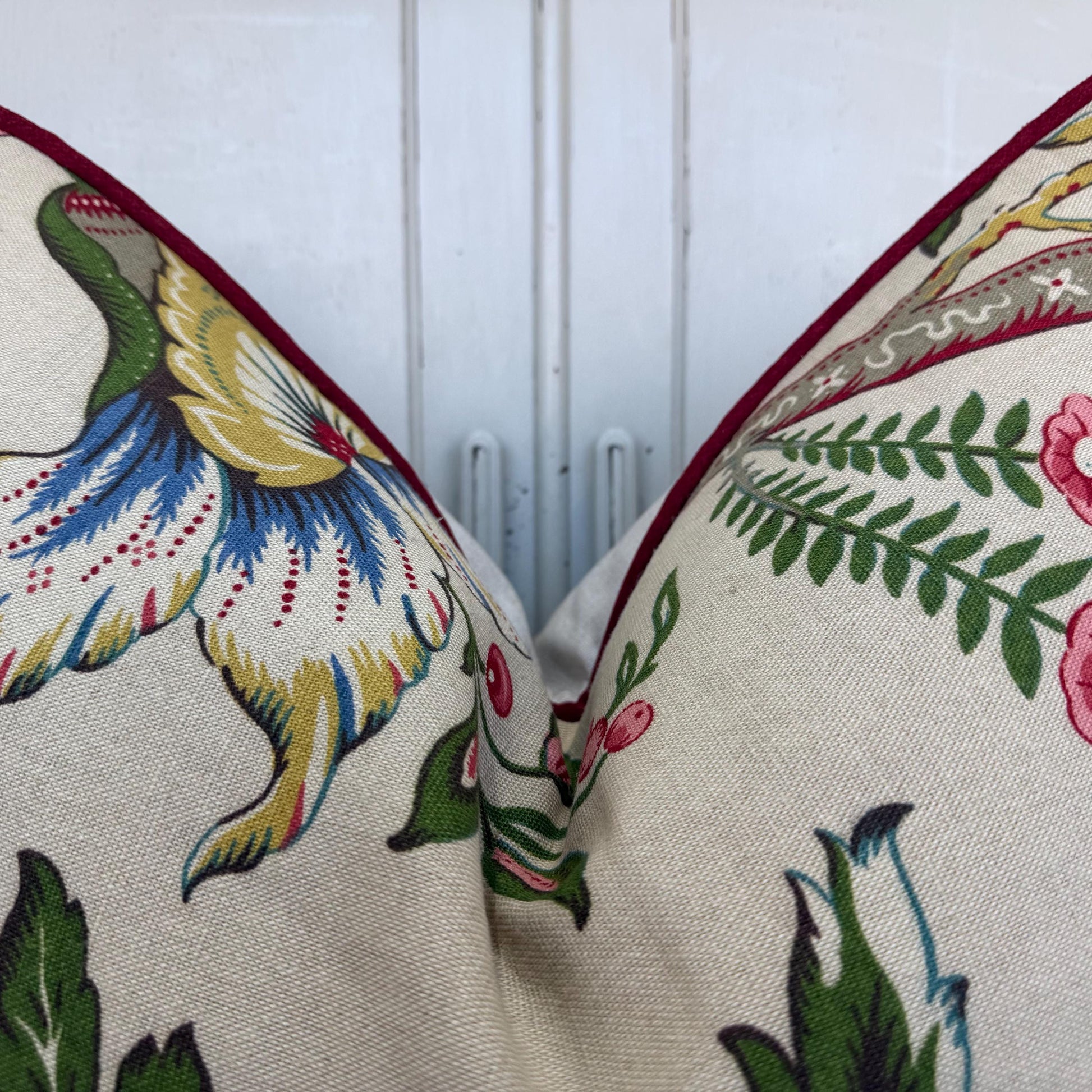 Titley and Marr Ashby Floral Red Green Cushion Pillow Cover