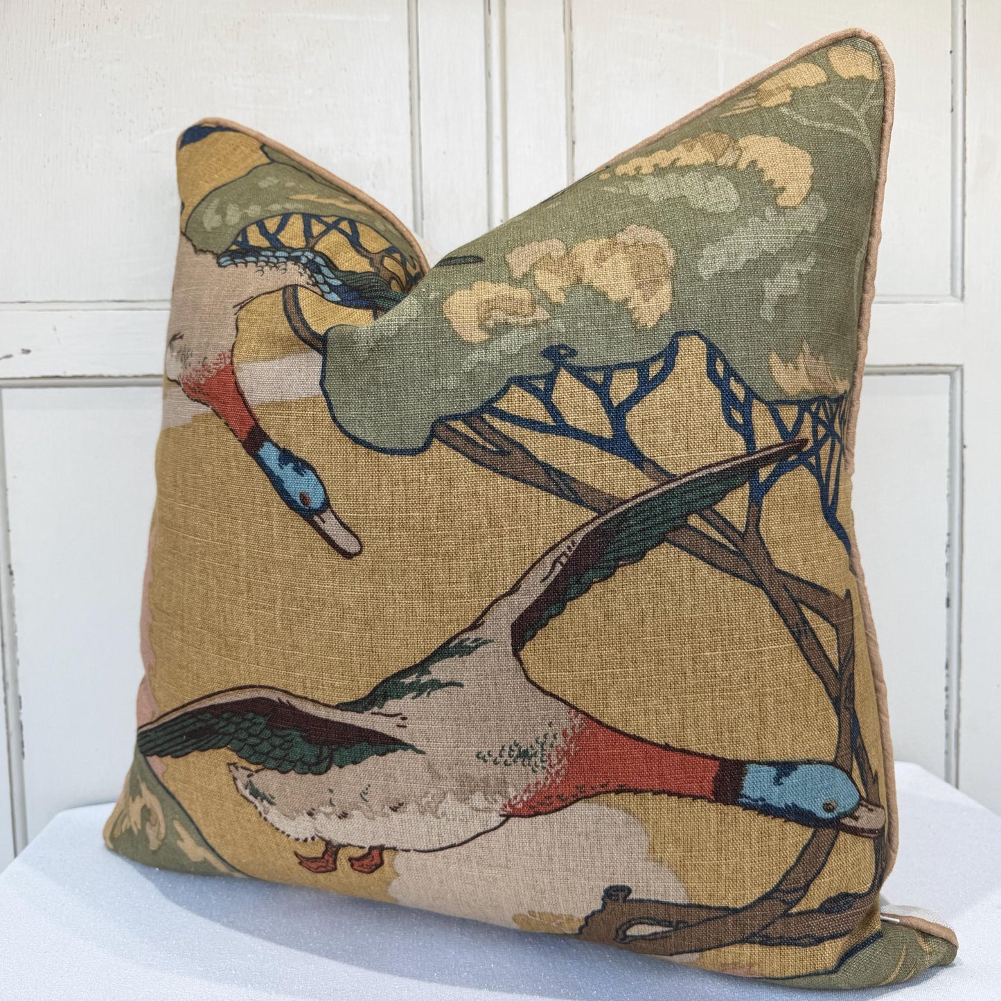Mulberry Flying Ducks Sand Luxury Designer Decorative Cushion Pillow Cover