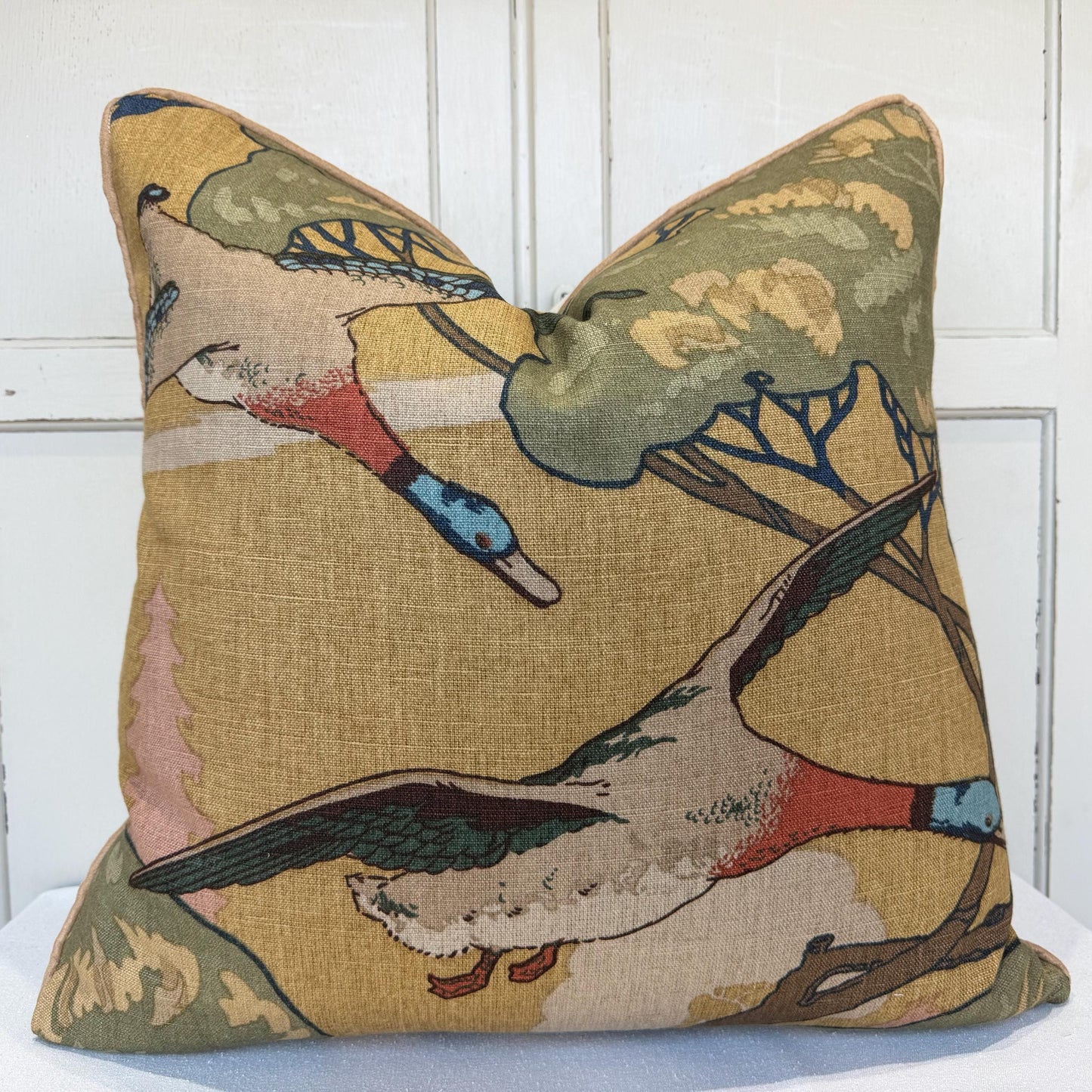 Mulberry Flying Ducks Sand Luxury Designer Decorative Cushion Pillow Cover