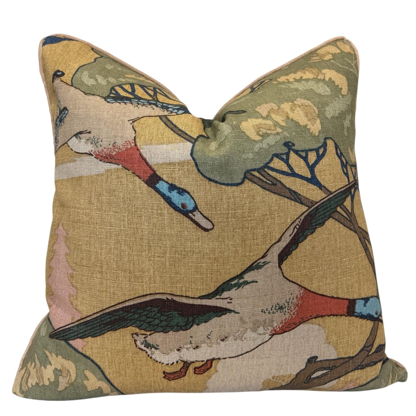 Mulberry Flying Ducks Sand Luxury Designer Decorative Cushion Pillow Cover
