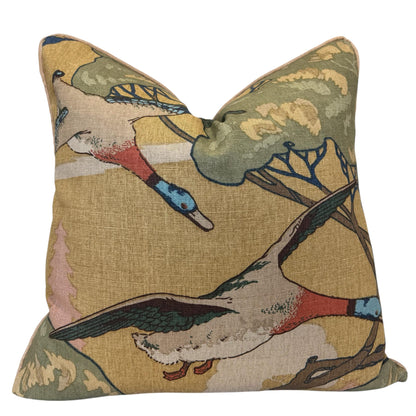 Mulberry Flying Ducks Sand Luxury Designer Decorative Cushion Pillow Cover