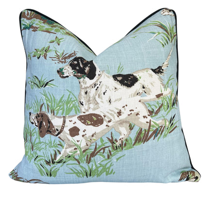 Schumacher Luxury Designer Pointers Sky Blue Cushion Pillow Cover