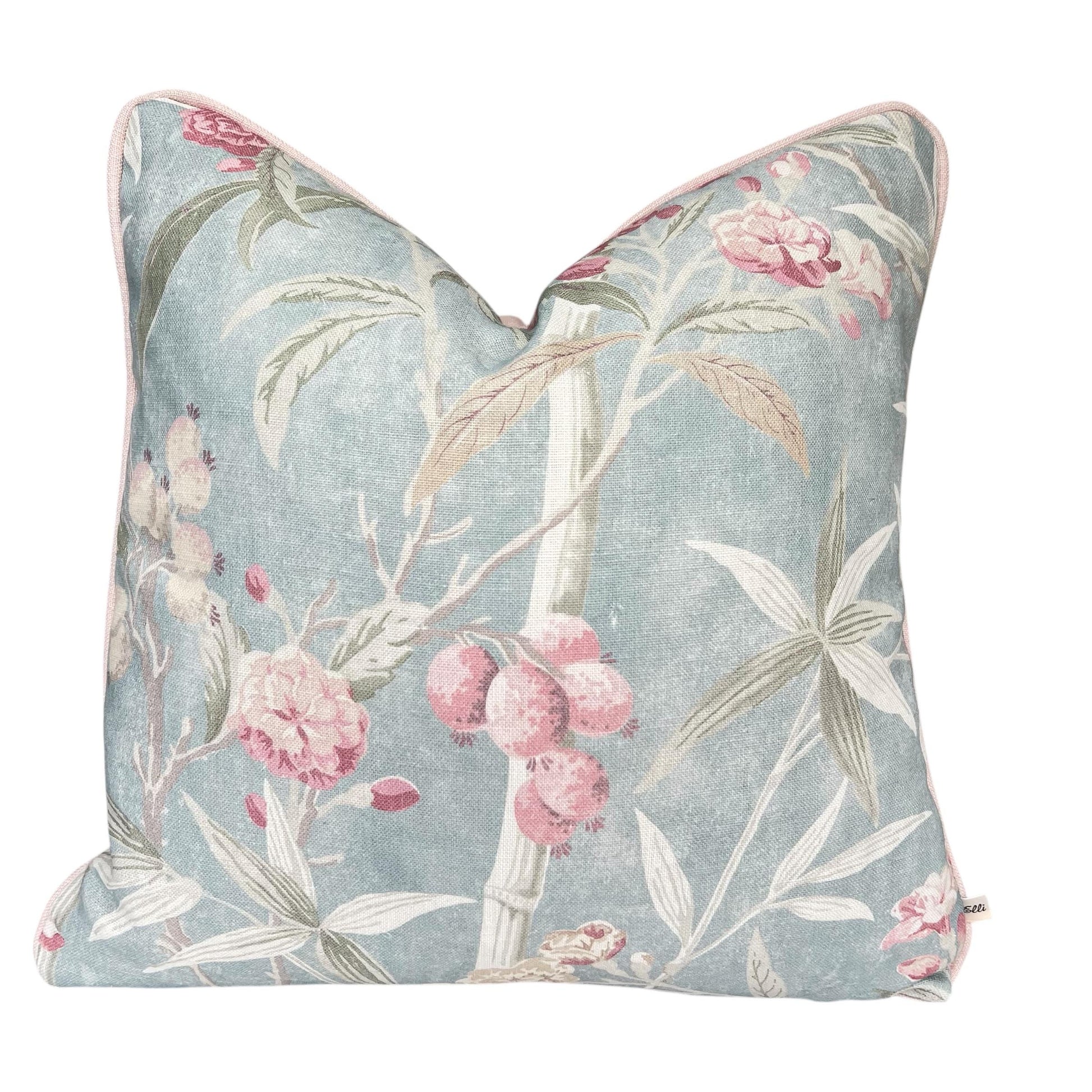 Colefax and Fowler OLeander Luxury Designer Blue Pink Decorative Cushion Pillow Cover