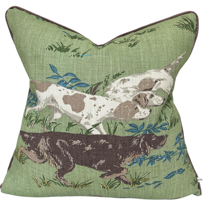 Schumacher Luxury Designer Pointers Green Cushion Pillow Cover