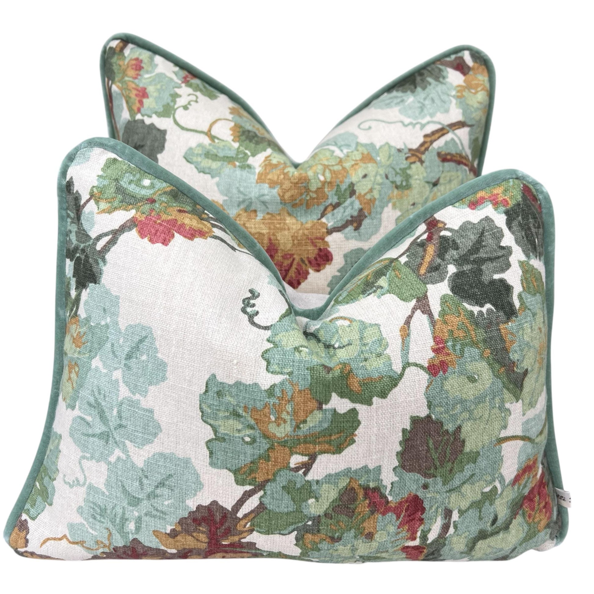 Schumacher Luxury Designer Arbor Vine Cream Green Decorative Cushion Pillow Sofa Cover