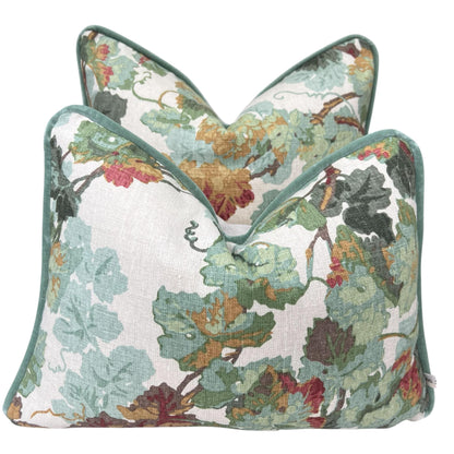 Schumacher Luxury Designer Arbor Vine Cream Green Decorative Cushion Pillow Sofa Cover