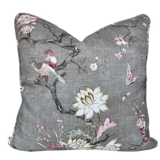 GP & J Baker Oriental Bird Luxury Designer Mole Grey Double Sided Cushion Pillow Cover