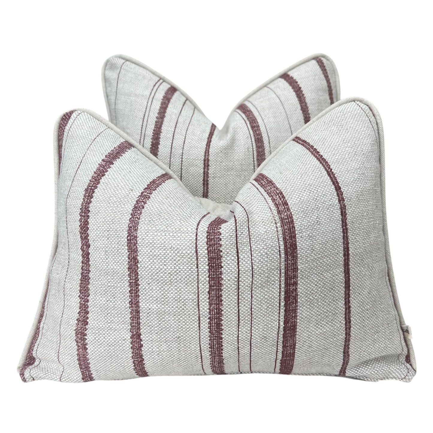 Cushions Made In Fermoie Carskiey Single Stripe Luxury Designer Decorative Neutral Rusty Red Linen Cushion Pillow Throw Cover