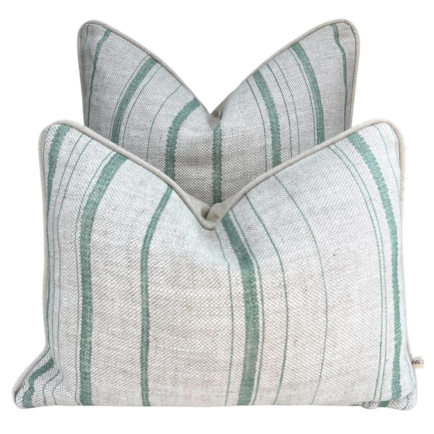 Cushions Made In Fermoie Carskiey Single Stripe Luxury Designer Decorative Neutral Green Linen Cushion Pillow Throw Cover