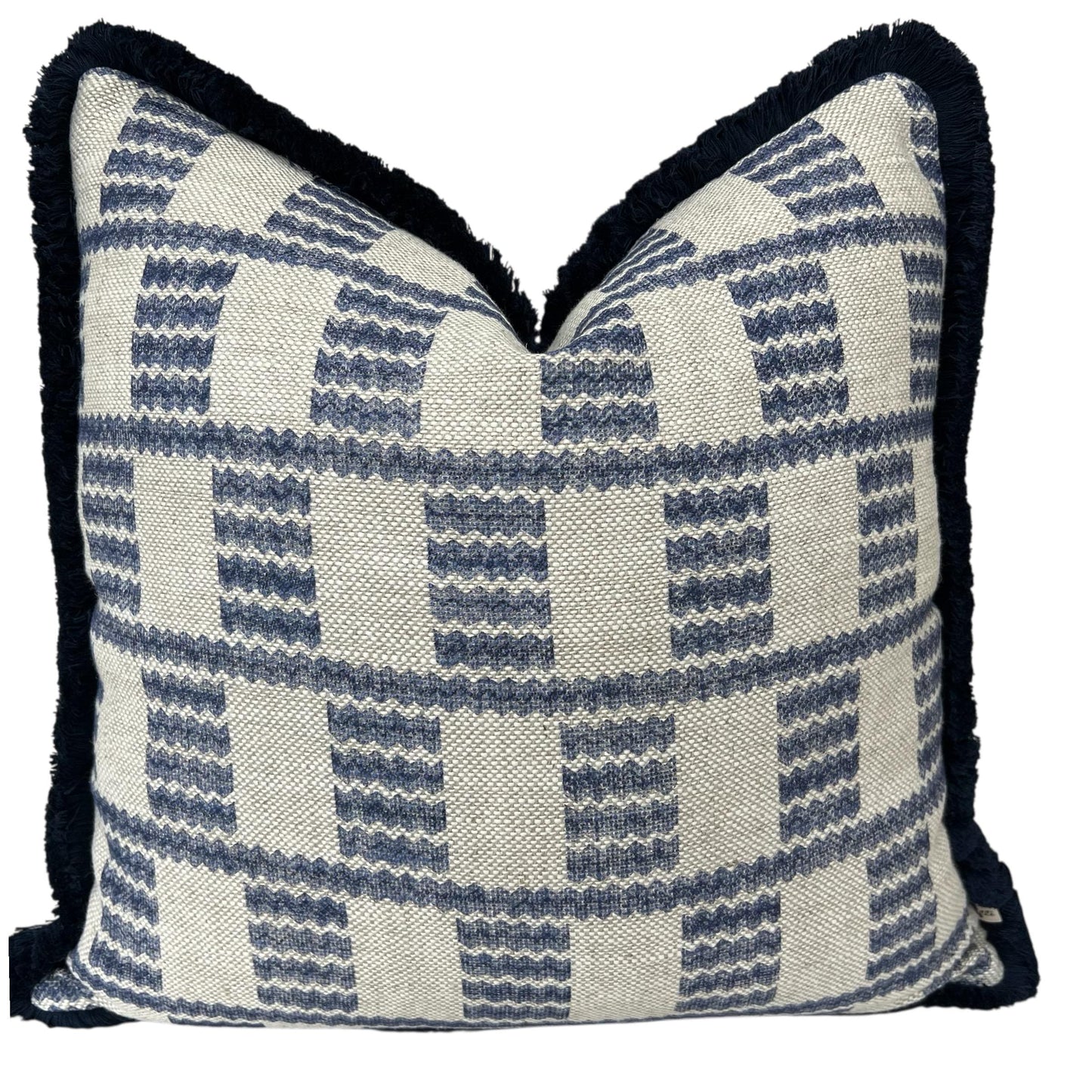 Brush Fringe Cushions Made In Fermoie Cove Blue Fabric Linen Cushion Pillow Throw Cover