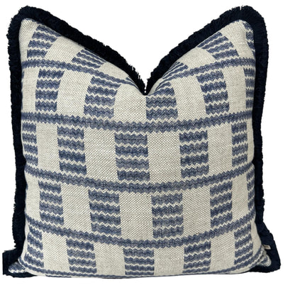 Brush Fringe Cushions Made In Fermoie Cove Blue Fabric Linen Cushion Pillow Throw Cover